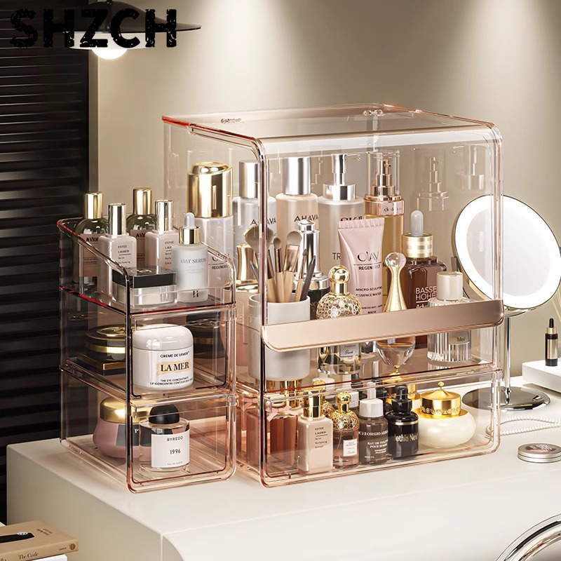 Luxury Skincare Collection - Luxuriöser Kosmetik-Organizer aus Acryl, Staubgeschützter Modularer