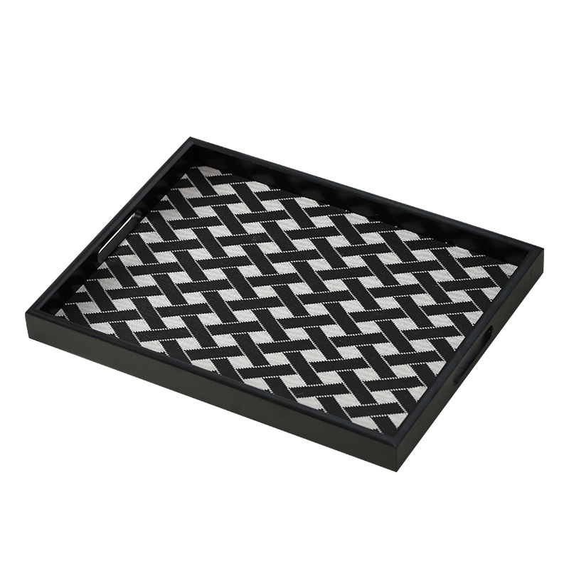 Luxury Skincare Tray - Edles Leder-Holztablett, Wohnzimmer-Schmuck- und Parfümtablett für