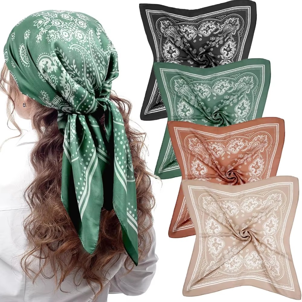 Luxury Skincare Headband - Luxus Marke Seide Quadrat Paisley Schal