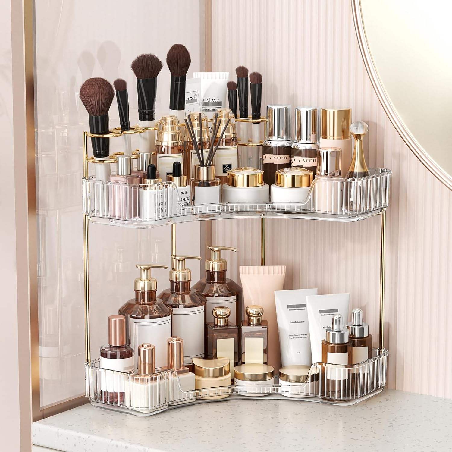 2-stufiger transparenter Badez – Luxury Skincare Tray Bewertung und Preis